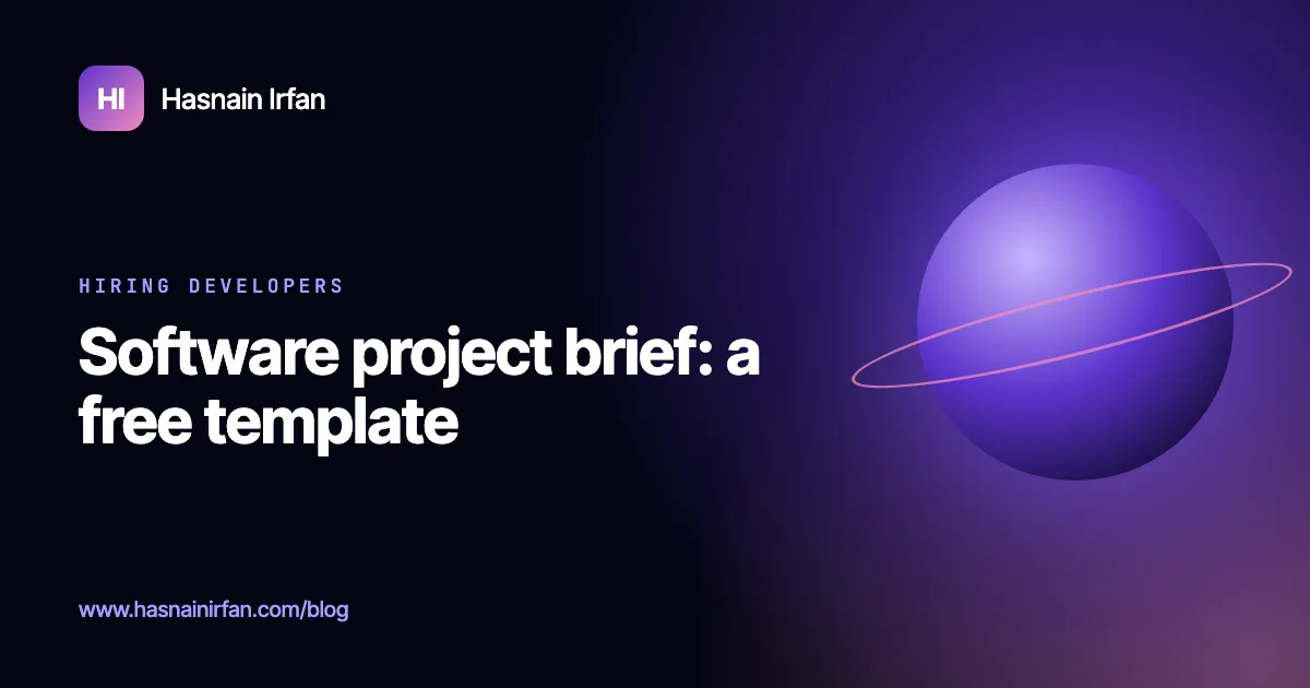 Cover: Software project brief, a free template, by Hasnain Irfan